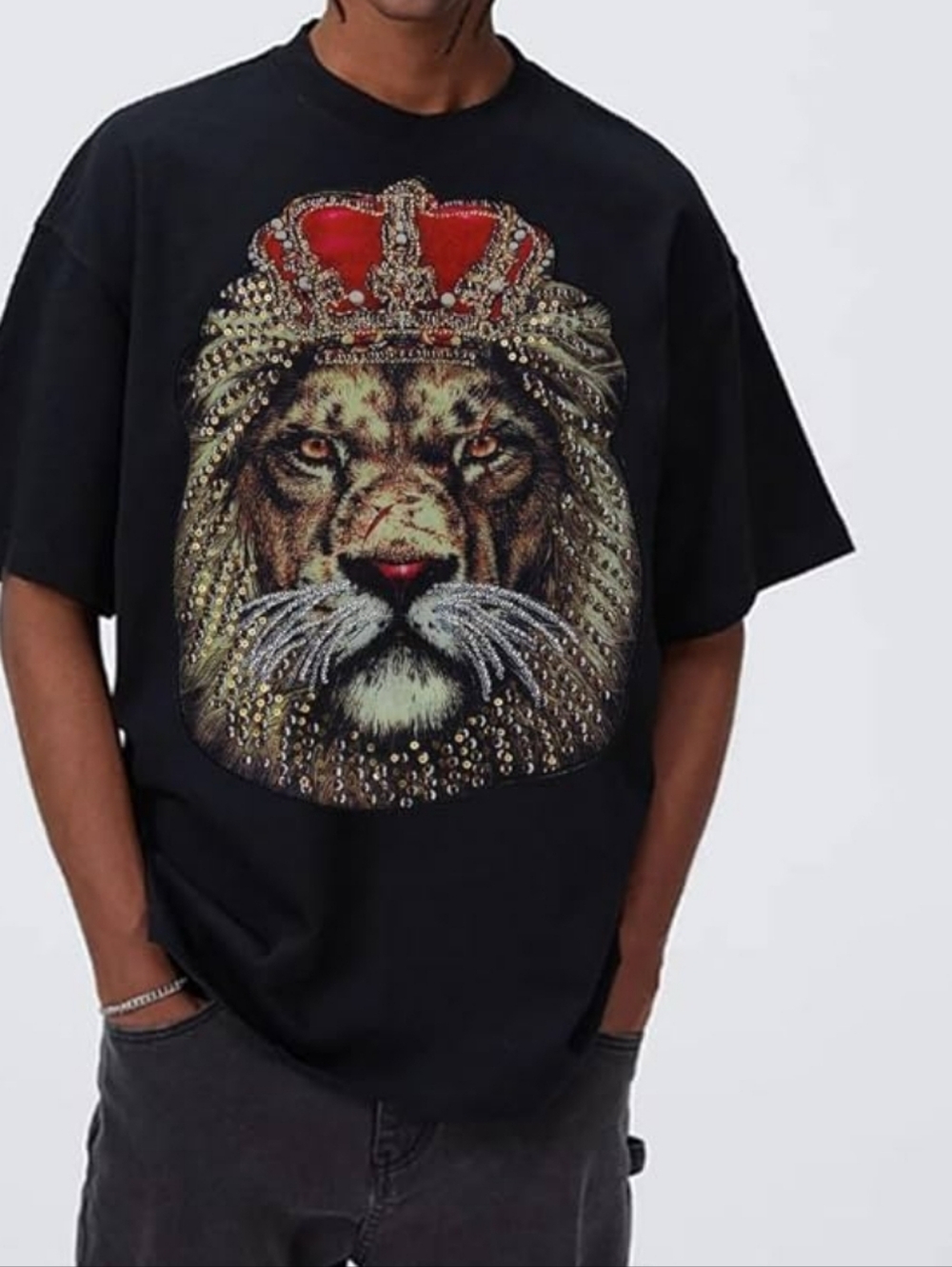 The KING shirt Mens Size 4X By CONTENDER LION ON FRONT